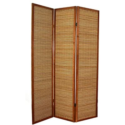 PEGANE Paravent en Bois Brun avec Bambou de 3 pans - Publicité PEGANE Paravent en Bois Brun avec Bambou de 3 pans - Publicité