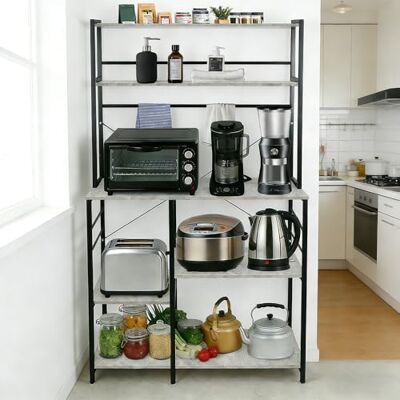 LANTUS Étagère de Cuisine, Bar à Café avec Plan de Travail, Support pour Micro-Ondes, Organisateur de Comptoir de Cuisine pour Salle de Bain, Bureau 40 x 86 x 165,5 cm (A) (Aspect calcaire) - Publicité LANTUS Étagère de Cuisine, Bar à Café avec Plan de Travail, Support pour Micro-Ondes, Organisateur de Comptoir de Cuisine pour Salle de Bain, Bureau 40 x 86 x 165,5 cm (A) (Aspect calcaire) - Publicité