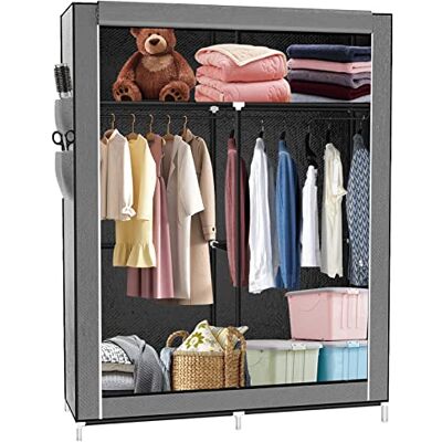 LANTUS Armoire de Rangement Pliable, Penderie en Tissu Non-Tissé, Organisateur de Rangement pour Chambre, Dressing Penderie Dressing Textile en Tissu Intissé (170 * 45 * 108cm Gris) - Publicité LANTUS Armoire de Rangement Pliable, Penderie en Tissu Non-Tissé, Organisateur de Rangement pour Chambre, Dressing Penderie Dressing Textile en Tissu Intissé (170 * 45 * 108cm Gris) - Publicité