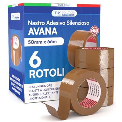 DNK TRADE 6 rouleaux de ruban adhésif (marron) 50x66 pour colis, cartons, affranchissement, déménagement,Ruban Adhésif à déroulement silencieux pour Emballage des Colis et des Boîtes - Publicité DNK TRADE 6 rouleaux de ruban adhésif (marron) 50x66 pour colis, cartons, affranchissement, déménagement,Ruban Adhésif à déroulement silencieux pour Emballage des Colis et des Boîtes - Publicité