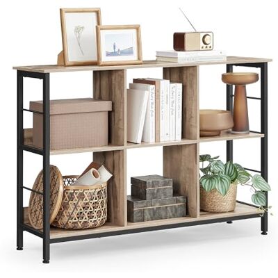 VASAGLE Meuble de Rangement 2 Niveaux, Étagère Rangement, Bibliothèque Style Industriel, 6 Cubes, pour Salon, Bureau, Entrée, Cuisine, 33 x 120 x 80 cm, Marron Camel et Noir d'encre LLS104B50 - Publicité VASAGLE Meuble de Rangement 2 Niveaux, Étagère Rangement, Bibliothèque Style Industriel, 6 Cubes, pour Salon, Bureau, Entrée, Cuisine, 33 x 120 x 80 cm, Marron Camel et Noir d'encre LLS104B50 - Publicité