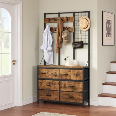 YITAHOME Porte-Manteau sur Pied avec 8 tiroirs, Tringle à vêtements Industrielle avec 8 Crochets pour Couloir, entrée, Chambre à Coucher, Salon, Marron Rustique - Publicité YITAHOME Porte-Manteau sur Pied avec 8 tiroirs, Tringle à vêtements Industrielle avec 8 Crochets pour Couloir, entrée, Chambre à Coucher, Salon, Marron Rustique - Publicité