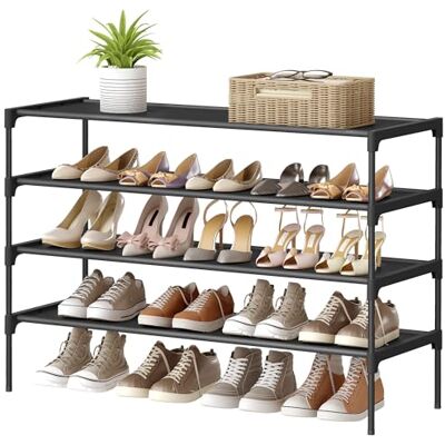SONGMICS Étagère à Chaussures 4 Niveaux, Porte-Chaussures, Entrée, Couloir, Gain de Place, 29,7 x 91,8 x 70,5 cm, Cadre en Métal, Étagères en Tissu Non-Tissé, Noir d’Encre LSH034BH01 - Publicité SONGMICS Étagère à Chaussures 4 Niveaux, Porte-Chaussures, Entrée, Couloir, Gain de Place, 29,7 x 91,8 x 70,5 cm, Cadre en Métal, Étagères en Tissu Non-Tissé, Noir d’Encre LSH034BH01 - Publicité