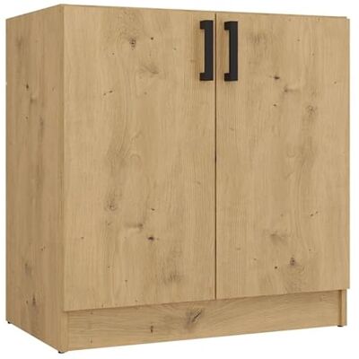CDF Armoire de cuisine avec deux portes, meuble bas pour évier, meuble de cuisine avec étagère, rangement pour accessoires de cuisine, produits de nettoyage, moderne, chêne artisan - Publicité CDF Armoire de cuisine avec deux portes, meuble bas pour évier, meuble de cuisine avec étagère, rangement pour accessoires de cuisine, produits de nettoyage, moderne, chêne artisan - Publicité