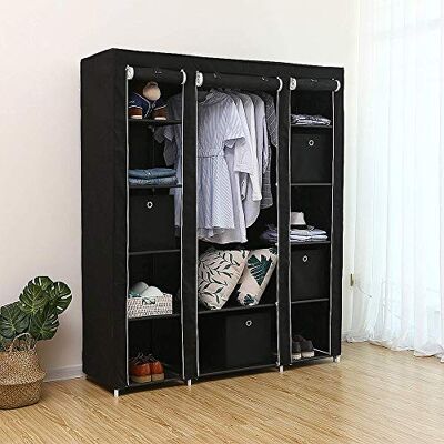 LANTUS Penderie de vêtement Pliable, Armoire de Rangement,Garde-Robe Penderies pour Chambre d'adulte,Porte-vêtements Pliable,pour Vestiaire, Chambre, Salle d’étude (172 * 134 * 43cm Noir) - Publicité LANTUS Penderie de vêtement Pliable, Armoire de Rangement,Garde-Robe Penderies pour Chambre d'adulte,Porte-vêtements Pliable,pour Vestiaire, Chambre, Salle d’étude (172 * 134 * 43cm Noir) - Publicité