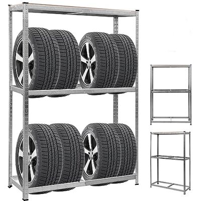 COSTWAY Etagère de Rangement pour Pneu Stockage pour Pneus Rayonnage Pneus Garage Capacité de Charge Lourde en Acier à 3 Niveaux 120 x 40 x 180 cm - Publicité COSTWAY Etagère de Rangement pour Pneu Stockage pour Pneus Rayonnage Pneus Garage Capacité de Charge Lourde en Acier à 3 Niveaux 120 x 40 x 180 cm - Publicité