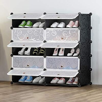 LANTUS 10-Cube Penderie Armoire Storage Modulable Meuble Étagères de Rangement DIY avec Portes pour Vêtements Chaussures Jouets Livres Bibelots Translucide - Publicité LANTUS 10-Cube Penderie Armoire Storage Modulable Meuble Étagères de Rangement DIY avec Portes pour Vêtements Chaussures Jouets Livres Bibelots Translucide - Publicité