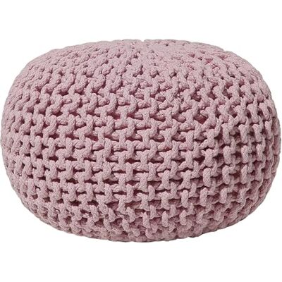 Ottoman en coton rose Beliani - Petit tabouret 40x25cm - Publicité Ottoman en coton rose Beliani - Petit tabouret 40x25cm - Publicité