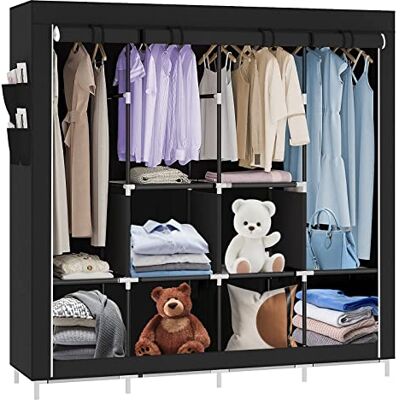 LANTUS Armoire de Rangement Garde-Robe Pliable en Tissu intissé Garde-Robe Penderies pour Chambre d'adulte-Portable Garde-Robe Armoire Étagères Vêtements (167 * 45 * 170cm) - Publicité LANTUS Armoire de Rangement Garde-Robe Pliable en Tissu intissé Garde-Robe Penderies pour Chambre d'adulte-Portable Garde-Robe Armoire Étagères Vêtements (167 * 45 * 170cm) - Publicité
