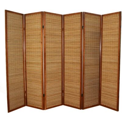 PEGANE Paravent en Bois Brun avec Bambou de 6 pans - Publicité PEGANE Paravent en Bois Brun avec Bambou de 6 pans - Publicité