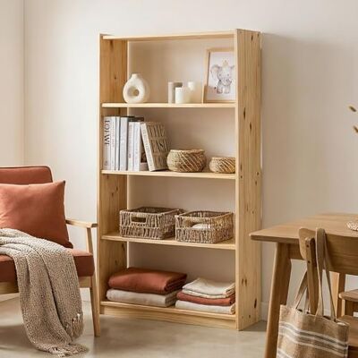 IDIMEX Etagère Regale étagère sur Pied avec 5 tablettes, en pin Massif, Vernis Naturel - Publicité IDIMEX Etagère Regale étagère sur Pied avec 5 tablettes, en pin Massif, Vernis Naturel - Publicité