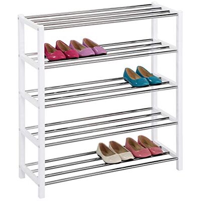 IDIMEX Etagère à Chaussures Dublin Rangement Porte-Chaussures avec 5 Niveaux pour 20 Paires en métal chromé et laqué Noir - Publicité IDIMEX Etagère à Chaussures Dublin Rangement Porte-Chaussures avec 5 Niveaux pour 20 Paires en métal chromé et laqué Noir - Publicité