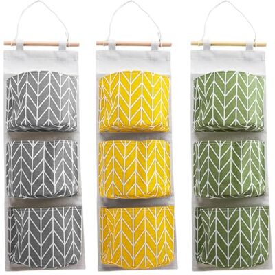 Naapesi 3 Pièces Tenture Sac De Rangement, 3 Couches Sac Suspendu, Imperméable Poche Organisateur, Sacs Rangement Coton Lin pour Chambre à Coucher Salle De Bains Cuisine Bureau Garde-Robe Tringle - Publicité Naapesi 3 Pièces Tenture Sac De Rangement, 3 Couches Sac Suspendu, Imperméable Poche Organisateur, Sacs Rangement Coton Lin pour Chambre à Coucher Salle De Bains Cuisine Bureau Garde-Robe Tringle - Publicité