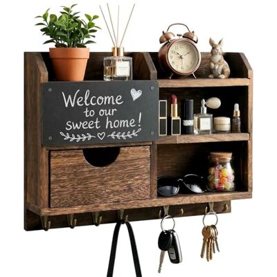 Ecofocet Porte-clés Mural en Bois et Métal avec Étagère, Support Clés et Courrier pour Entrée, Couloir et Bureau, Crochets pour Clés et Petits Objets, Design Moderne et Élégant – 37×28,5 cm - Publicité Ecofocet Porte-clés Mural en Bois et Métal avec Étagère, Support Clés et Courrier pour Entrée, Couloir et Bureau, Crochets pour Clés et Petits Objets, Design Moderne et Élégant – 37×28,5 cm - Publicité