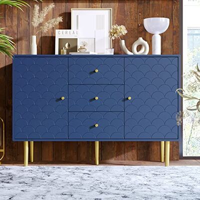 Merax Commode à 3 tiroirs et 2 Portes, Commode avec Tiroirs, avec étagère réglable, Buffet avec Beaucoup d'espace de Rangement, pour Chambre à Coucher, Salon, Bureau, Bleu Marine, 120 x 40 x 82 cm - Publicité Merax Commode à 3 tiroirs et 2 Portes, Commode avec Tiroirs, avec étagère réglable, Buffet avec Beaucoup d'espace de Rangement, pour Chambre à Coucher, Salon, Bureau, Bleu Marine, 120 x 40 x 82 cm - Publicité