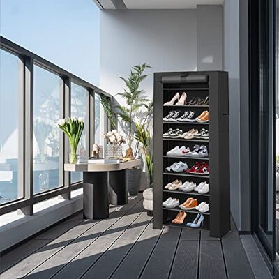 LANTUS Rangement Armoire étagères à Chaussures 10 Couches Meubles à Chaussures avec Housse 60 * 30 * 160cm - Publicité LANTUS Rangement Armoire étagères à Chaussures 10 Couches Meubles à Chaussures avec Housse 60 * 30 * 160cm - Publicité