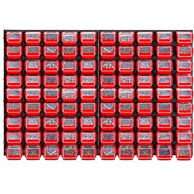 KADAX Lot de 90 Étagère murale d'atelier, 116 x 78 cm, système de stockage en plastique robuste, étagère d'atelier résistante aux UV, plaques murales extensibles, étagère pour garage, (rouge) - Publicité KADAX Lot de 90 Étagère murale d'atelier, 116 x 78 cm, système de stockage en plastique robuste, étagère d'atelier résistante aux UV, plaques murales extensibles, étagère pour garage, (rouge) - Publicité