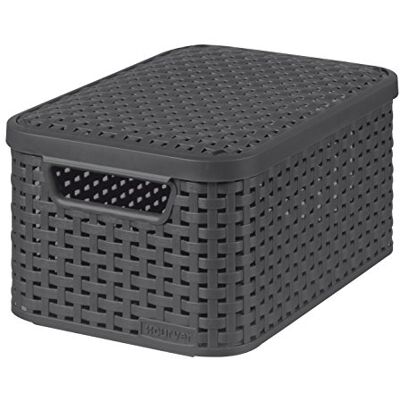 Curver Rangement Style Aspect rotin S + Couvercle 29,1x19,8x14,2 cm Anthracite - Publicité Curver Rangement Style Aspect rotin S + Couvercle 29,1x19,8x14,2 cm Anthracite - Publicité
