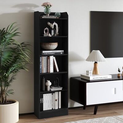 Hzuaneri Bibliothèque, Étagères sur Pied À 6 Niveaux, Bibliothèque de Rangement, Étagère pour Objets de Collection, Panneaux Réglables, pour Salon, Bureau, 24 x 48 x 169,5 cm Noir 02904XBC - Publicité Hzuaneri Bibliothèque, Étagères sur Pied À 6 Niveaux, Bibliothèque de Rangement, Étagère pour Objets de Collection, Panneaux Réglables, pour Salon, Bureau, 24 x 48 x 169,5 cm Noir 02904XBC - Publicité