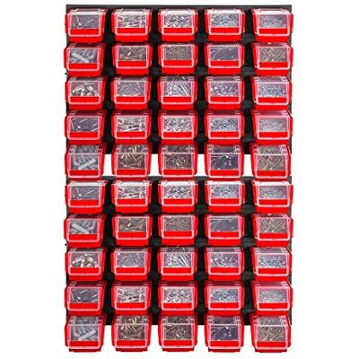 KADAX Lot de 50 Étagère Murale d'atelier, 58 x 78 cm, système de Stockage en Plastique Robuste, résistant aux UV, plaques murales Extensibles, étagère secrète pour Garage (Rouge), K7717 - Publicité KADAX Lot de 50 Étagère Murale d'atelier, 58 x 78 cm, système de Stockage en Plastique Robuste, résistant aux UV, plaques murales Extensibles, étagère secrète pour Garage (Rouge), K7717 - Publicité