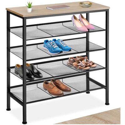 tectake ® Meuble à Chaussures 75,5 x 30,5 x 85,5 cm, Style Industriel, Meuble Chaussure 4 étagères, Rangement Chaussure Meubles d'entrée Étagère Rangement Meubles Chaussures Salon Dressing, Bois Clair - Publicité tectake ® Meuble à Chaussures 75,5 x 30,5 x 85,5 cm, Style Industriel, Meuble Chaussure 4 étagères, Rangement Chaussure Meubles d'entrée Étagère Rangement Meubles Chaussures Salon Dressing, Bois Clair - Publicité