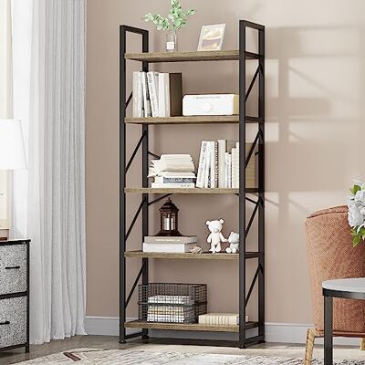 YITAHOME Bibliothèque à 5 Niveaux, étagère à Livres sur Pied, étagère en Bois et Cadre en métal, étagère de Rangement pour Salon, Bureau à Domicile, étagère Gris Anthracite - Publicité YITAHOME Bibliothèque à 5 Niveaux, étagère à Livres sur Pied, étagère en Bois et Cadre en métal, étagère de Rangement pour Salon, Bureau à Domicile, étagère Gris Anthracite - Publicité