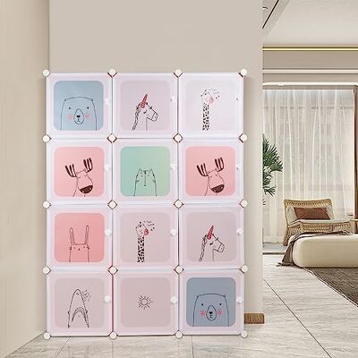 LANTUS Armoire Penderie Portable, Étagère de Rangement, Cubes de Stockage Modulaire en Plastique, Assemblage Facile pour Vêtements, Accessoires, Jouets,110 * 145 * 37cm-Rose - Publicité LANTUS Armoire Penderie Portable, Étagère de Rangement, Cubes de Stockage Modulaire en Plastique, Assemblage Facile pour Vêtements, Accessoires, Jouets,110 * 145 * 37cm-Rose - Publicité
