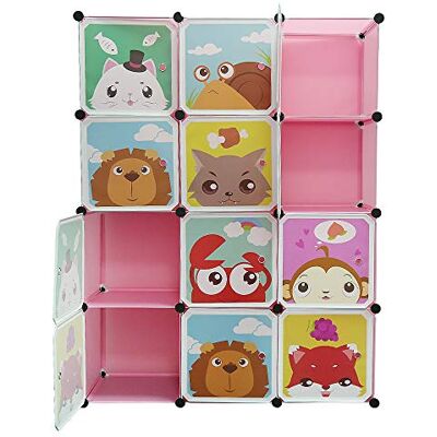 LANTUS 12 Cube Armoire Penderie Motif de Animal Bouclé Storage Modulable Meuble Étagères de Rangement DIY avec Portes pour Vêtements Chaussures Jouets Livres Bibelots,111 * 37 * 147cm - Publicité LANTUS 12 Cube Armoire Penderie Motif de Animal Bouclé Storage Modulable Meuble Étagères de Rangement DIY avec Portes pour Vêtements Chaussures Jouets Livres Bibelots,111 * 37 * 147cm - Publicité