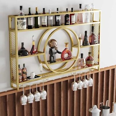 WXZXWXZX Porte Bouteille Mural Casier à Bouteilles Rangement Range Support Bouteille Meuble Bar Casiers et Supports de Cuisine Etagere Metal pour Cave Cuisine Salle à Manger Chambre Restaurant(Gold,140cm/55.11 - Publicité WXZXWXZX Porte Bouteille Mural Casier à Bouteilles Rangement Range Support Bouteille Meuble Bar Casiers et Supports de Cuisine Etagere Metal pour Cave Cuisine Salle à Manger Chambre Restaurant(Gold,140cm/55.11 - Publicité