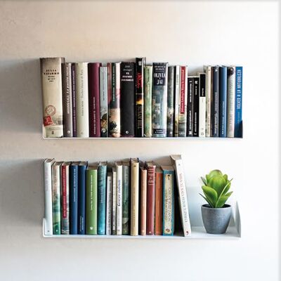 MILUKA Étagères Livre Murale en Métal Blanc 60 x 16 cm – Lot de 2 Bibliothèque Murale Modulare Tablettes Invisibles pour Livres et Décoration Maison Bureau, Salon. Publicité MILUKA Étagères Livre Murale en Métal Blanc 60 x 16 cm – Lot de 2 Bibliothèque Murale Modulare Tablettes Invisibles pour Livres et Décoration Maison Bureau, Salon. Publicité
