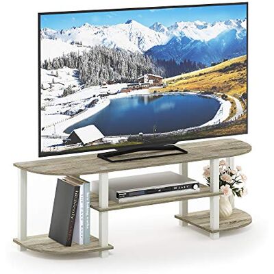 Furinno Turn-S-Tube Centre de Divertissement TV Wide, Chêne Sonoma/Blanc, Bois, One Size - Publicité Furinno Turn-S-Tube Centre de Divertissement TV Wide, Chêne Sonoma/Blanc, Bois, One Size - Publicité