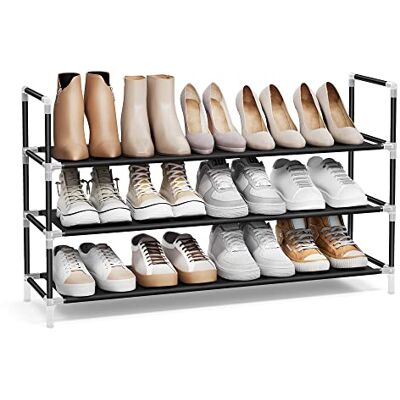 SONGMICS Porte-Chaussures 3 Niveaux, Rangement pour Entrée, Couloir, Dressing, Fine, Gain de Place, Cadre en Métal, Étagères en Tissu Non-Tissé, Noir LSH053B01 - Publicité SONGMICS Porte-Chaussures 3 Niveaux, Rangement pour Entrée, Couloir, Dressing, Fine, Gain de Place, Cadre en Métal, Étagères en Tissu Non-Tissé, Noir LSH053B01 - Publicité