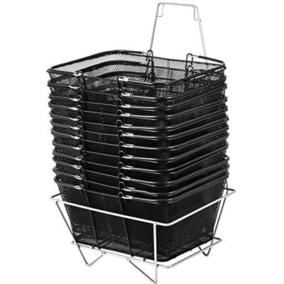 VEVOR Panier de Courses avec poignées, 12 pièces, paniers à Provision Portable en Fil métallique, 41x31x18 cm, Ensemble de paniers de Rangement pour supermarchés, magasins de détail, épicerie, Noir - Publicité VEVOR Panier de Courses avec poignées, 12 pièces, paniers à Provision Portable en Fil métallique, 41x31x18 cm, Ensemble de paniers de Rangement pour supermarchés, magasins de détail, épicerie, Noir - Publicité