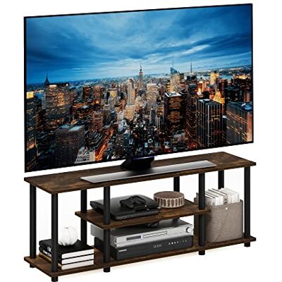 Furinno Turn-N-Tube No Tools Meuble TV 3D 3 Niveaux, Engineered Wood, Pin Ambré/Noir, tubo Tondo - Publicité Furinno Turn-N-Tube No Tools Meuble TV 3D 3 Niveaux, Engineered Wood, Pin Ambré/Noir, tubo Tondo - Publicité