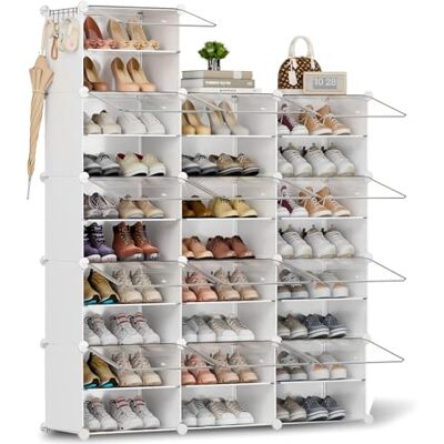 Orgahome Étagère à Chaussures avec 26 Compartiments, étagère à Chaussures Haute et étroite, étagère à Chaussures Blanche, Armoire à Chaussures Haute fermée pour Garde-Robe, Couloir, Chambre à Coucher - Publicité Orgahome Étagère à Chaussures avec 26 Compartiments, étagère à Chaussures Haute et étroite, étagère à Chaussures Blanche, Armoire à Chaussures Haute fermée pour Garde-Robe, Couloir, Chambre à Coucher - Publicité