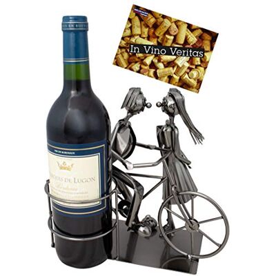BRUBAKER Porte-Bouteille de vin Couple avec vélo Métal Carte de vœux Incluse Idée Cadeau Originale Objet décoratif - Publicité BRUBAKER Porte-Bouteille de vin Couple avec vélo Métal Carte de vœux Incluse Idée Cadeau Originale Objet décoratif - Publicité