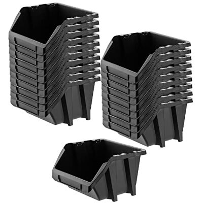 KADAX Coffret d'atelier, petite boîte de tri en plastique PP, boîte de stockage transparente disponible en différentes tailles et couleurs, boîtes de rangement pour mur d'outils (Noir, lot de 20 - Publicité KADAX Coffret d'atelier, petite boîte de tri en plastique PP, boîte de stockage transparente disponible en différentes tailles et couleurs, boîtes de rangement pour mur d'outils (Noir, lot de 20 - Publicité