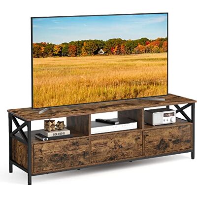 VASAGLE Meuble TV pour Télévision jusqu'à 65 Pouces, Support Télé, 3 Tiroirs en Tissu, 3 Étagères, 147 x 40 x 50 cm, Salon, Chambre, Cadre en Acier, Marron Rustique et Noir LTV301B01 - Publicité VASAGLE Meuble TV pour Télévision jusqu'à 65 Pouces, Support Télé, 3 Tiroirs en Tissu, 3 Étagères, 147 x 40 x 50 cm, Salon, Chambre, Cadre en Acier, Marron Rustique et Noir LTV301B01 - Publicité