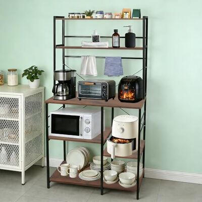 LANTUS Étagère de Cuisine, Bar à Café avec Plan de Travail, Support pour Micro-Ondes, Organisateur de Comptoir de Cuisine pour Salle de Bain, Bureau 40 x 86 x 165,5 cm (A) (Bois flammé) - Publicité LANTUS Étagère de Cuisine, Bar à Café avec Plan de Travail, Support pour Micro-Ondes, Organisateur de Comptoir de Cuisine pour Salle de Bain, Bureau 40 x 86 x 165,5 cm (A) (Bois flammé) - Publicité
