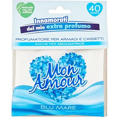 Mon Amour Felce Azzurra Parfum pour armoires et tiroirs, bleu mer, extra parfum – 1 sachet de 20 g - Publicité Mon Amour Felce Azzurra Parfum pour armoires et tiroirs, bleu mer, extra parfum – 1 sachet de 20 g - Publicité