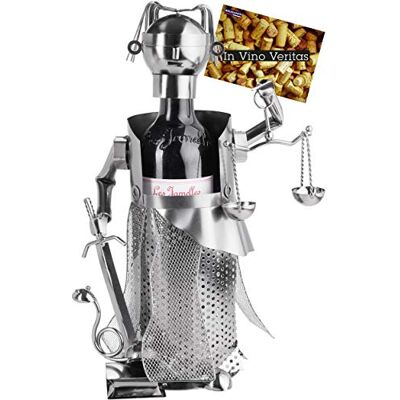 BRUBAKER Porte-Bouteille de vin Justice/Justitia Sculpture en Métal Carte de voeux INCL. Idée Cadeau Originale - Publicité BRUBAKER Porte-Bouteille de vin Justice/Justitia Sculpture en Métal Carte de voeux INCL. Idée Cadeau Originale - Publicité