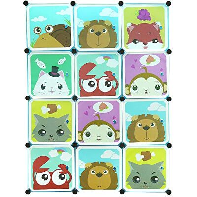 LANTUS 12 Cube Armoire Penderie Motif de Animal Bouclé Storage Modulable Meuble Étagères de Rangement DIY avec Portes pour Vêtements Chaussures Jouets Livres Bibelots,111 * 37 * 147cm - Publicité LANTUS 12 Cube Armoire Penderie Motif de Animal Bouclé Storage Modulable Meuble Étagères de Rangement DIY avec Portes pour Vêtements Chaussures Jouets Livres Bibelots,111 * 37 * 147cm - Publicité