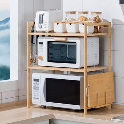 LANTUS Support pour Micro-Ondes en Bambou,Étagère à Micro-Ondes, Porte-épices,Etagere Rangement Cuisine Multifonction de Stockage,Etagère de Four,Porte-casseroles-52 * 37 * 65cm +3 Couches - Publicité LANTUS Support pour Micro-Ondes en Bambou,Étagère à Micro-Ondes, Porte-épices,Etagere Rangement Cuisine Multifonction de Stockage,Etagère de Four,Porte-casseroles-52 * 37 * 65cm +3 Couches - Publicité
