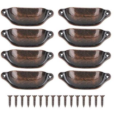 HEEPDD Lot de 8 Poignées de Tiroir en Métal, Style Coquillage Antique, Bronze Rouge, Pour Armoires et Meubles Vintage - Publicité HEEPDD Lot de 8 Poignées de Tiroir en Métal, Style Coquillage Antique, Bronze Rouge, Pour Armoires et Meubles Vintage - Publicité