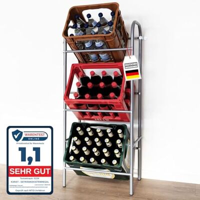 KARAT Support de Rangement pour 6 caisses Étagère en métal pour caisses de Boissons avec Fixation Murale Porte-caisses métallique pour Cave, Garde-Manger Gris 49,5 x 32,5 x 115,5 cm (Rocket) - Publicité KARAT Support de Rangement pour 6 caisses Étagère en métal pour caisses de Boissons avec Fixation Murale Porte-caisses métallique pour Cave, Garde-Manger Gris 49,5 x 32,5 x 115,5 cm (Rocket) - Publicité