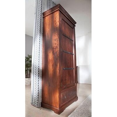 Massivmoebel24.de Armoire en Acacia - Style Oxford - 80x40x193 - Noyau - Armoire - Publicité Massivmoebel24.de Armoire en Acacia - Style Oxford - 80x40x193 - Noyau - Armoire - Publicité