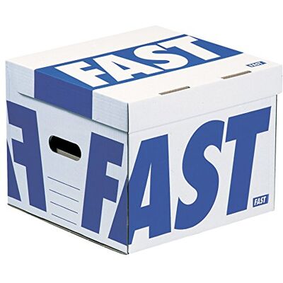 FAST Lot de 10 Caisses à Documents Montage Manuel 35 x 35 x 28cm Bleu - Publicité FAST Lot de 10 Caisses à Documents Montage Manuel 35 x 35 x 28cm Bleu - Publicité