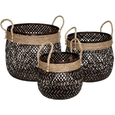 ATMOSPHERA CREATEUR D'INTERIEUR Atmosphera Set de 3 Paniers de Rangement Bruns en Bambou et Roseau - Publicité ATMOSPHERA CREATEUR D'INTERIEUR Atmosphera Set de 3 Paniers de Rangement Bruns en Bambou et Roseau - Publicité