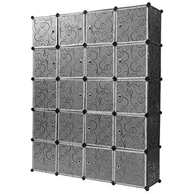 LANTUS rmoire à Chaussures Meuble de Rangement pour 24 Paires de Chaussures Etagère à Chaussures Etagère de Rangement en Plastique (5 étages, 20 Portes, Noir) - Publicité LANTUS rmoire à Chaussures Meuble de Rangement pour 24 Paires de Chaussures Etagère à Chaussures Etagère de Rangement en Plastique (5 étages, 20 Portes, Noir) - Publicité