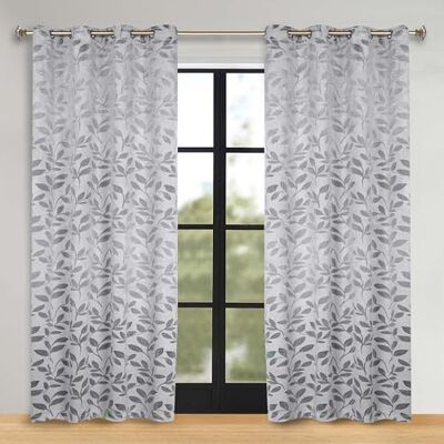 Superior Lot de 2 rideaux occultants thermiques pour chambre à coucher, cuisine, salon, motif feuilles, 177,8 x 213,4 cm, gris - Publicité Superior Lot de 2 rideaux occultants thermiques pour chambre à coucher, cuisine, salon, motif feuilles, 177,8 x 213,4 cm, gris - Publicité